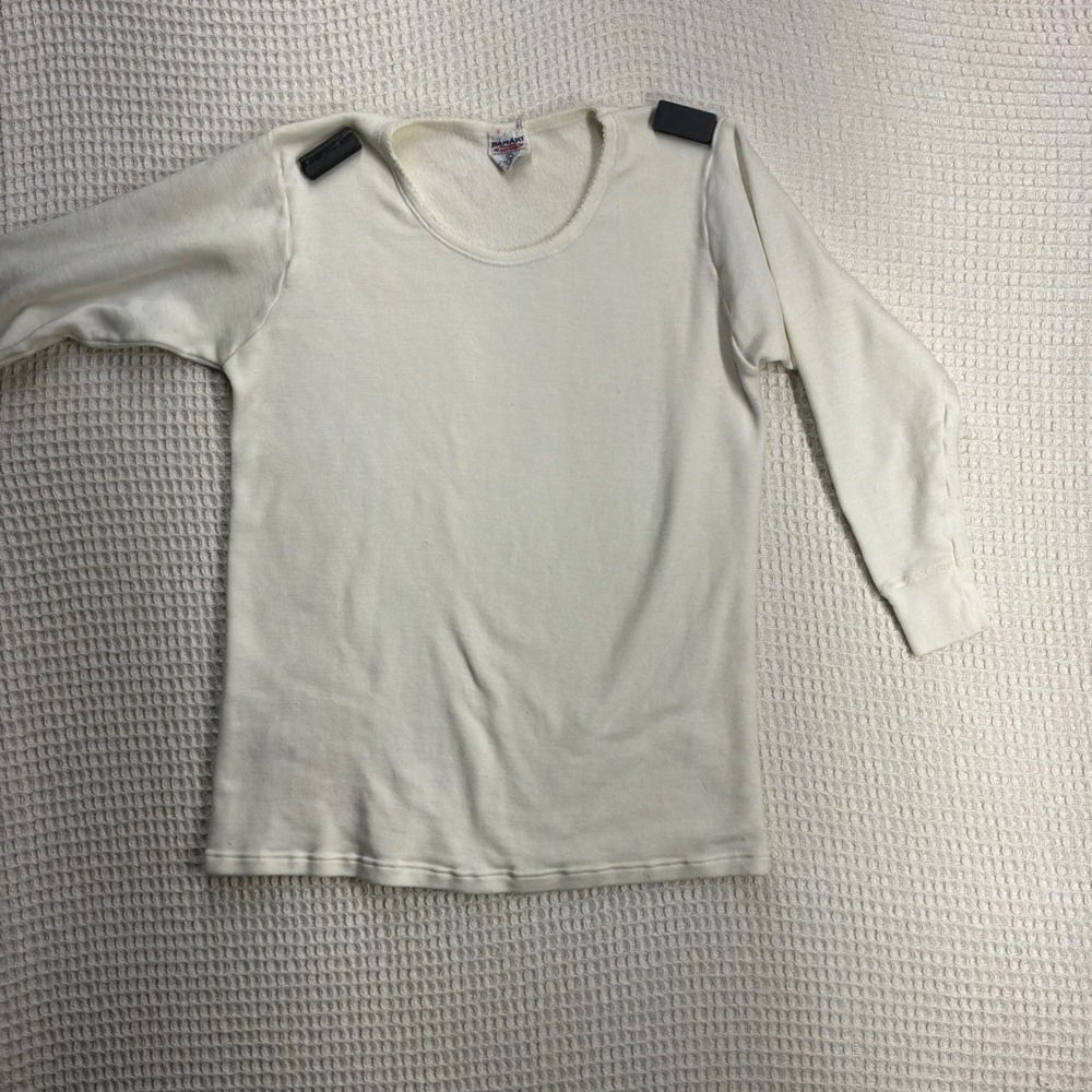 Vintage Womens Damart Thermolactyl Thermal Top Large Cream Long Sleeve USA Made